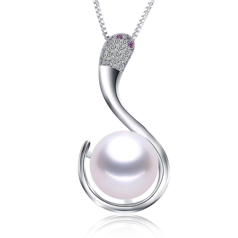 

Lockets Wholesale Price 100% Natural Freshwater Pearl Fashion Pendant Snake Zircon 925 Sterling Silver Necklace Fine Jewelry For Women