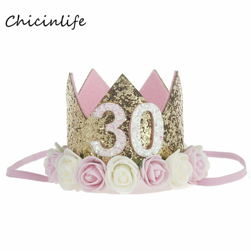 

Chicinlife 1Pcs 21th 30th 35th Crown Headband Adlut Birthday Party Hat Anniversary Girl Woman Princess Hair Accessories Supplies