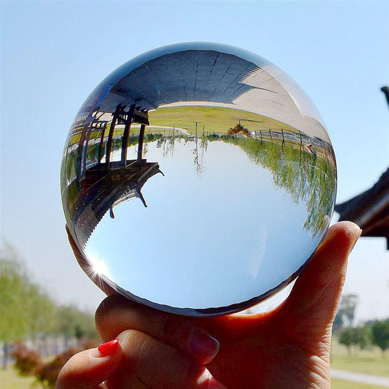 Stand 40mm Asian Glass Yellow Magic Crystal Ball Sphere