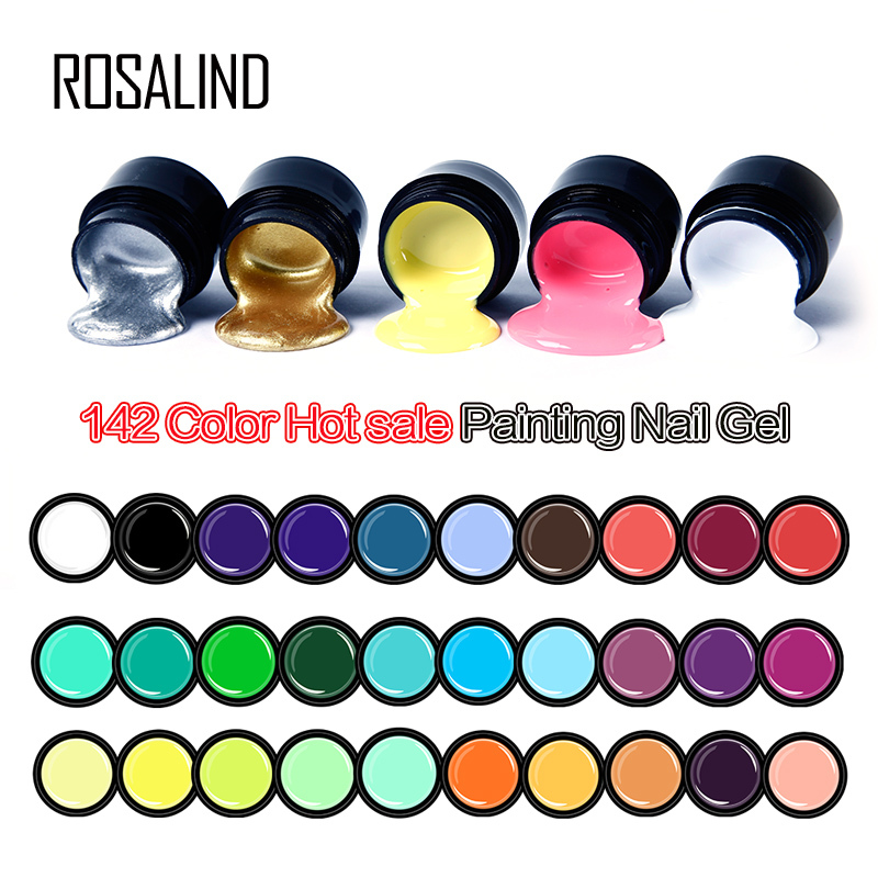 

ROSALIND 5ml HOT Selling Gel Lacquer Pure Color UV Gel Manicure DIY Nail Art Polish Design Nail Painting Color Varnish, 902
