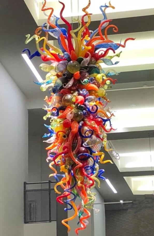 

Italian Murano Glass Pendant Lamps 2 Years Warranty Colorful Hand Blown Glass Chandelier Crystal Stair Chandelier Light