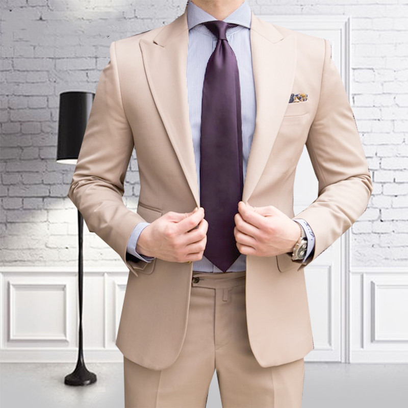 

Popular One Button Groomsmen Peak Lapel Groom Tuxedos Men Suits Wedding/Prom Best Man Blazer ( Jacket+Pantst+Tie) 933, Same as image