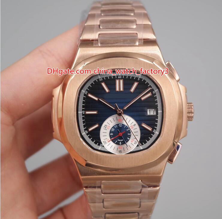 

7 Style Hot Selling High Quality 40.5mm Nautilus 5980 5980R-001 18k Rose Gold Asia Mechanical Transparent Automatic Mens Watch Watches
