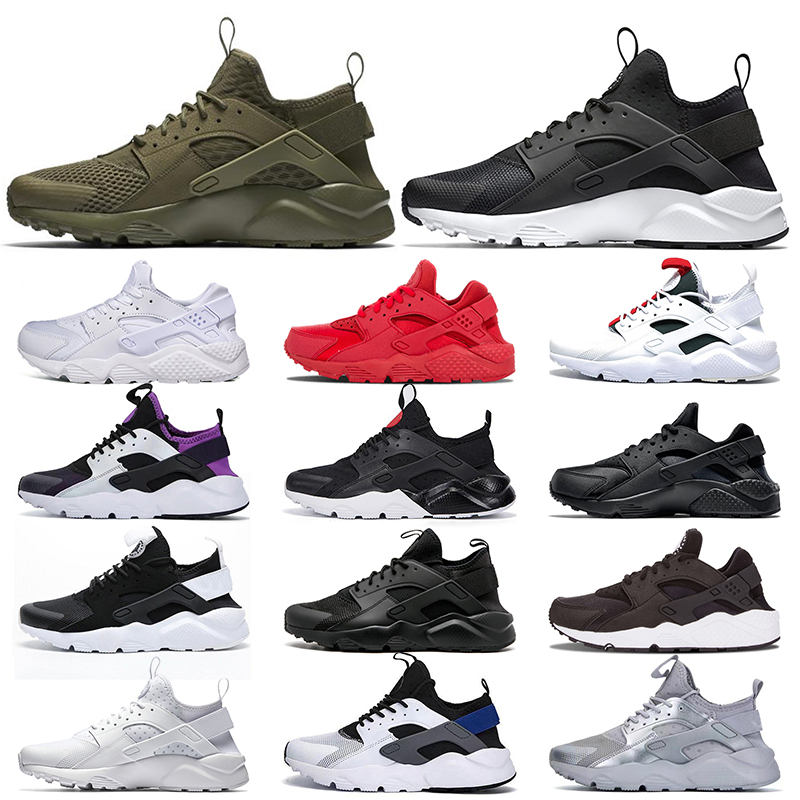 

New Huarache 4.0 1.0 Triple Olive Green White Black red Running Shoes for mens womens Huaraches sports trainers Sneakers Runners