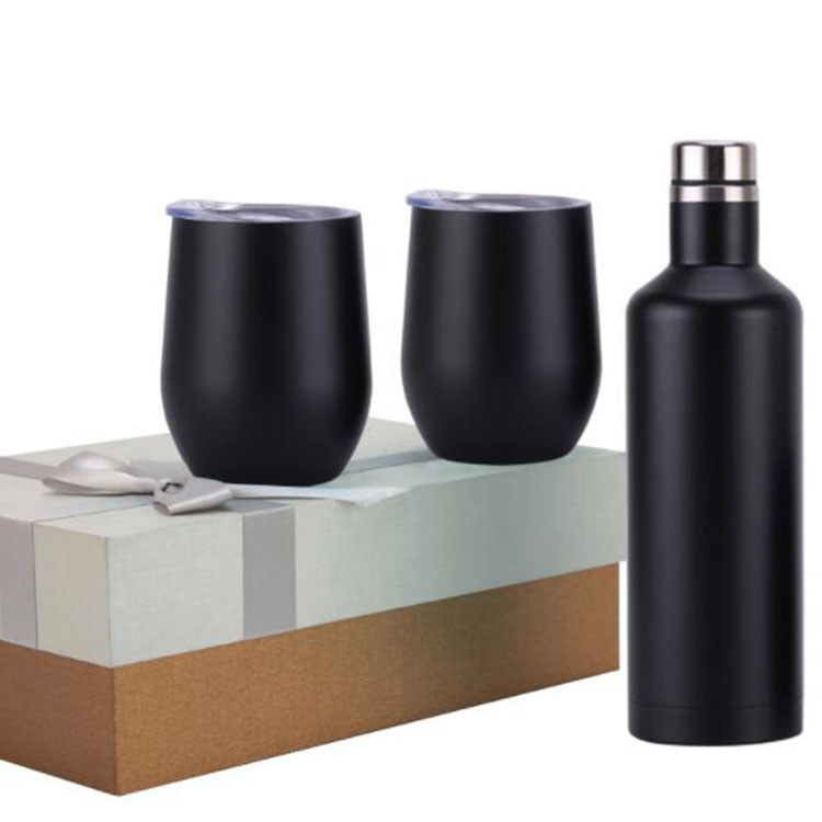 

Wine tumbler Set 3pcs lot Gift Egg tumbler Set Stainless Steel Double Wall Insulated with one bottle two wine tumbler with gift box, Pls choose