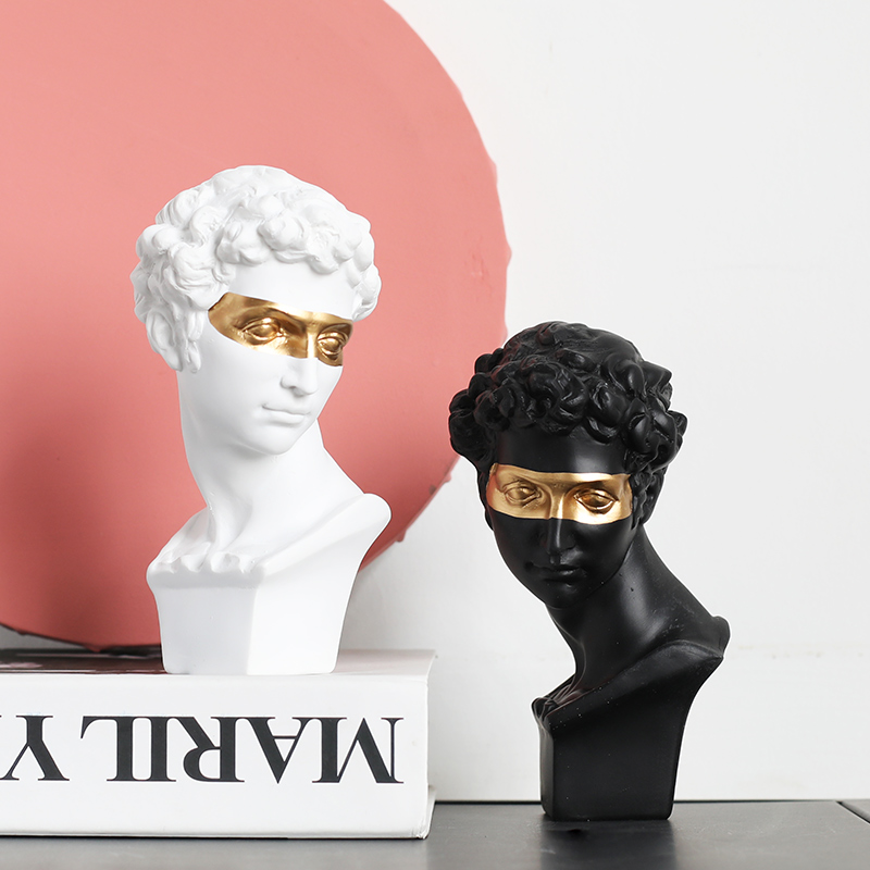 

David avatar Resin plaster sketch character sculpture home decoration business decoration gift Desk Bookshelf Decoration
