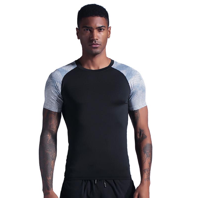 

High quality men' T-shirt compression training exercise shirt gym running shirt outdoor cycling, B113-3