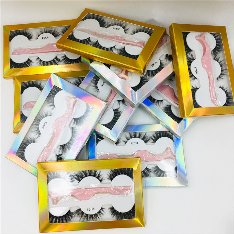 

3 pairs faux mink eyelashes with tweezers Wispy Long Fluffy Dramatic Lashes 3 pairs lashes with 1 tweezer