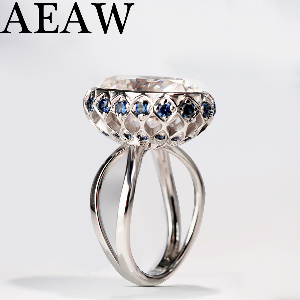 

7CTW 14mm Oval Cut Engagement&Wedding Natual Sapphire Ring Double Halo Ring Genuine 14K Gold Solid for Women S200110