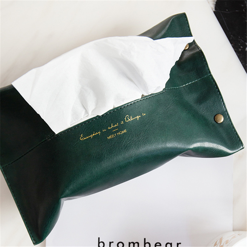 

Nordic style leather tissue box tissue bag Modern household waterproof bag Household items