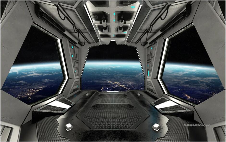 

WDBH custom photo mural 3d wallpaper Spaceship Bar KTV background home decor living room 3d wall murals wallpaper for walls 3 d, Non-woven wallpaper