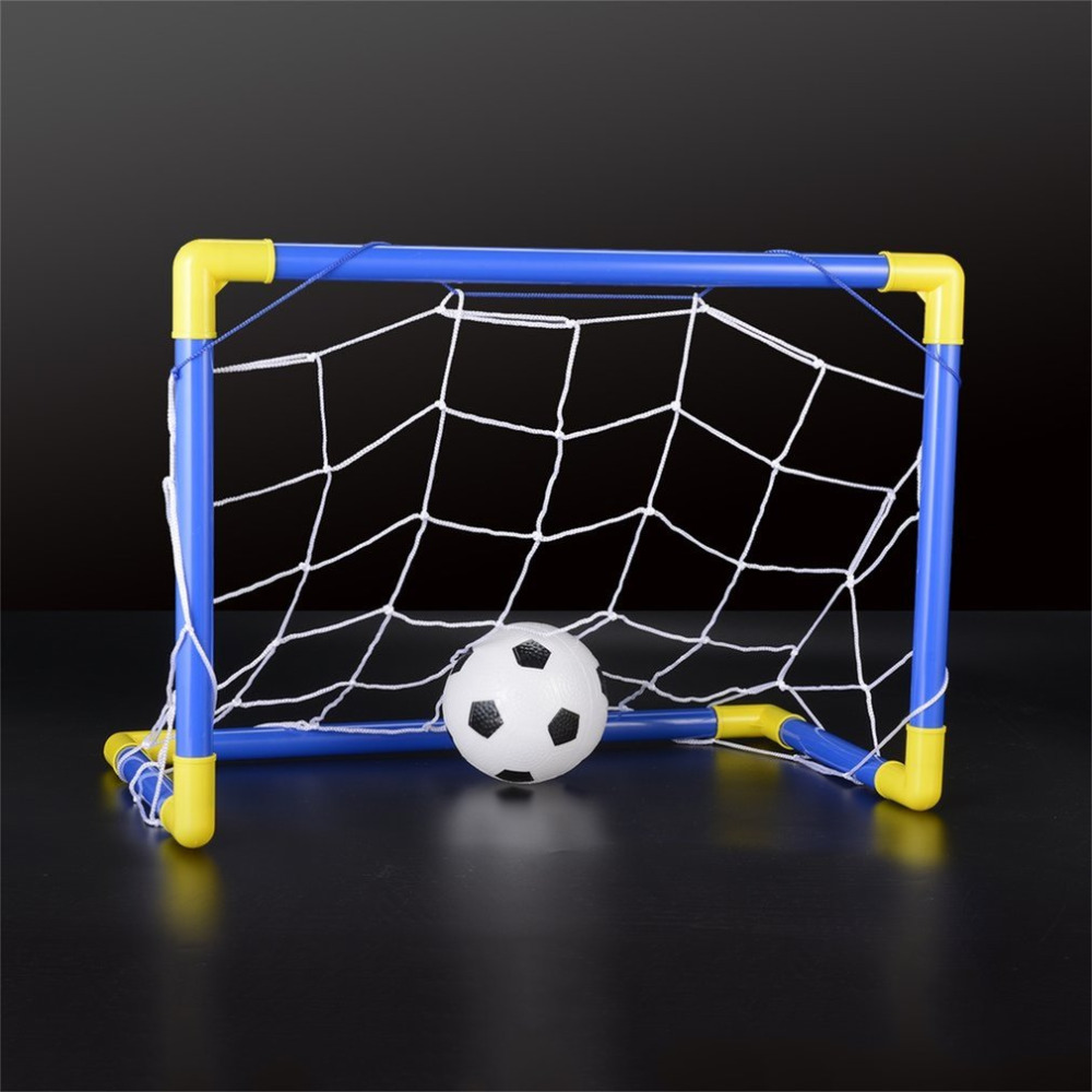 

Folding Mini Football Soccer Ball Goal Post Net Set + Pump Kids Sport Indoor Outdoor Games Toys Child Birthday Gift Plastic Hot!