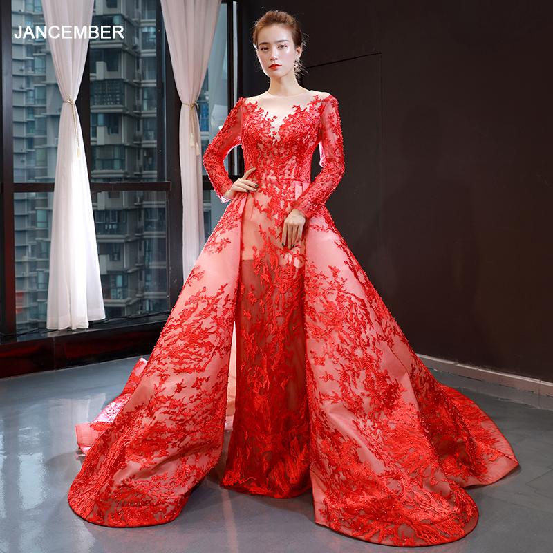 

J66884 jancember red party dresses with train beading appliques button illusion ball gown dresses vestidos de 15 años debutante, As picture