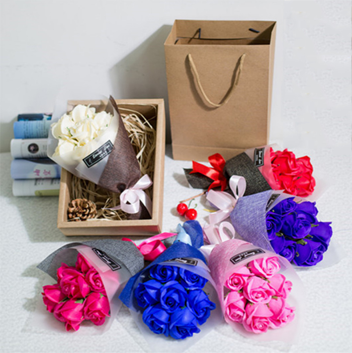 

10Bouquets Scented Handmade Soap Rose Flowers with Box for Party Christmas Lover Teachers day or Company Wedding Special day Favors Gifts, Rose flower bouquet with box