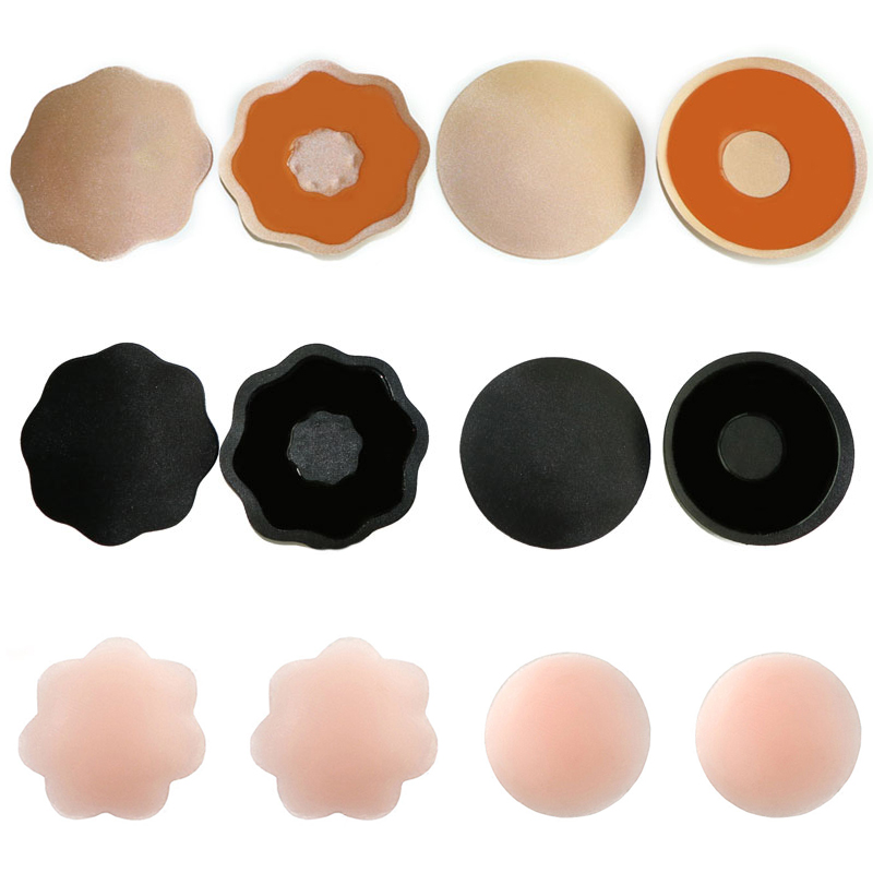 

1Pair Sexy Silicone Nipple Cover Pad Reusable Self Adhesive Silicone Bra Breast Pads Strapless Bra Chest Paste Accessories, 1pair style 2