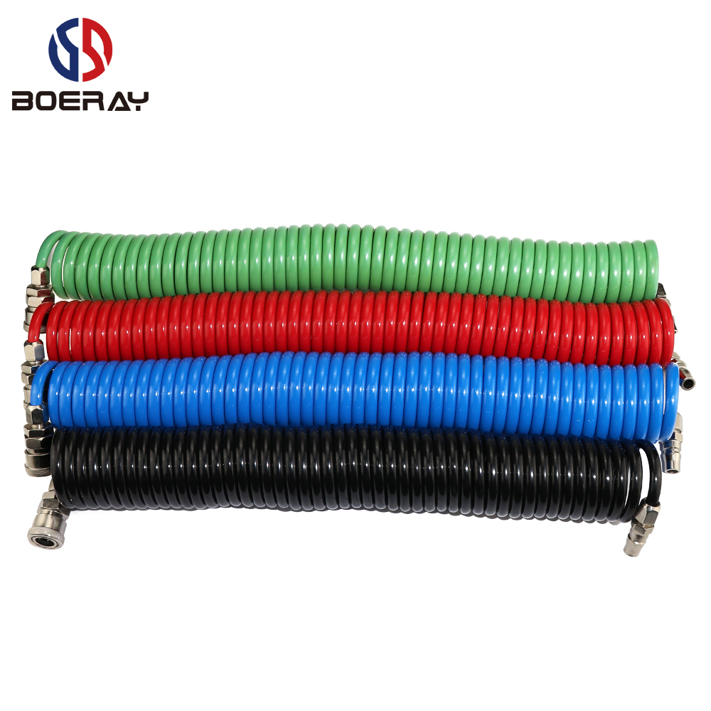 

1PCS 29.5 FT by 1/4-Inch Recoil Air Hose, Air Compressor Hose With Swivel Fast adapter Ends And Bend Restrictor Fittings
