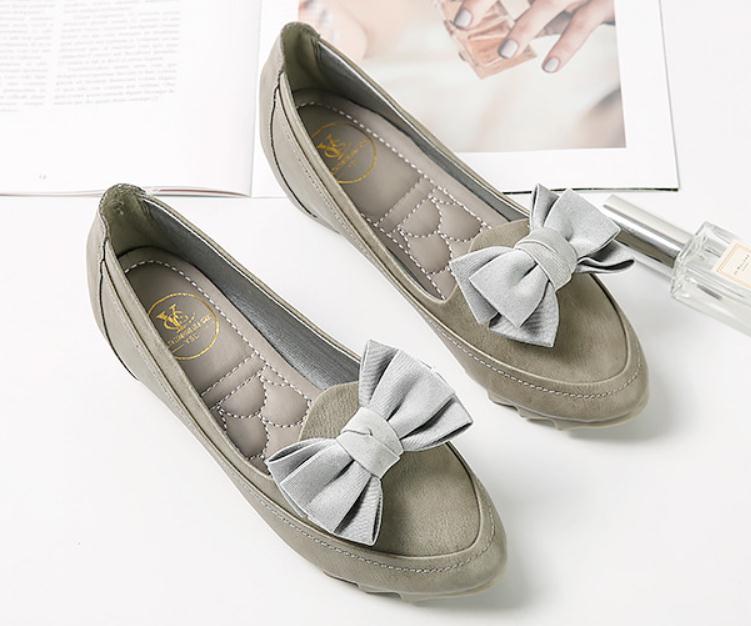 

2019 bowknot Women's shoes in Spring and Autumn with New style Middle heel Slope heel pointed end, Black
