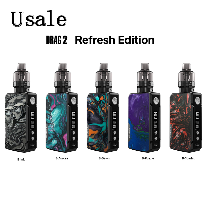 

VooPoo Drag 2 Refresh Edition Kit with 4.5ml PnP Pod Tank Pnp-VM5 PnP-VM6 Coils 177W Drag 2 Box Mod 100% Original, B-ink