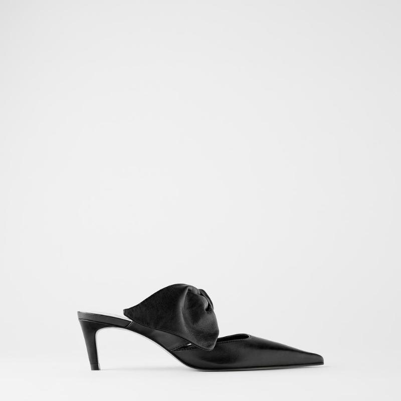 

2020 New Shoes Black Bow Decoration Fine High-Heeled Shoes Women High Heel