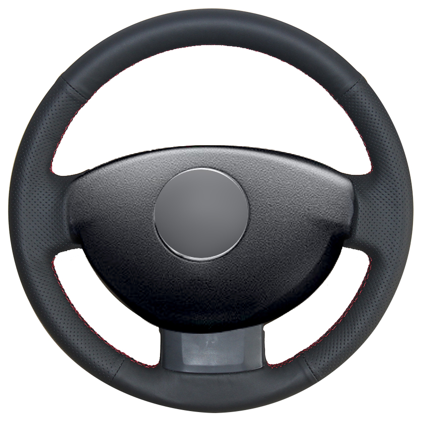 

Black Natural Leather Car Steering Wheel Cover for Renault Duster Dacia Duster 2011-2015