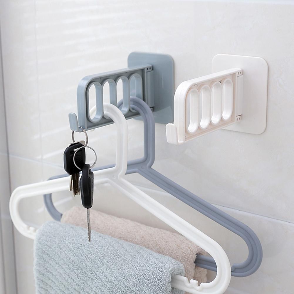 

Home Wall Mount Self-adhesive Foldable Clothes Hanger Organizer Rack Hook Holder Strong Adhesive save place Durable No Trace