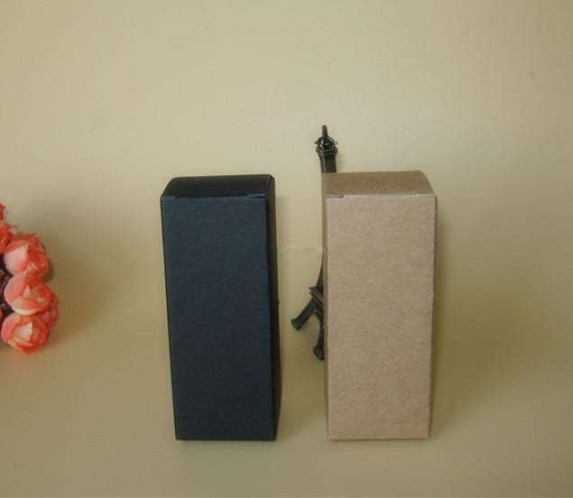 

100pcs-2.8*2.8*12.3cm Blank Black kraft Paper Box DIY Lipstick Perfume Essential Oil Bottle Storage Boxes valve tube package