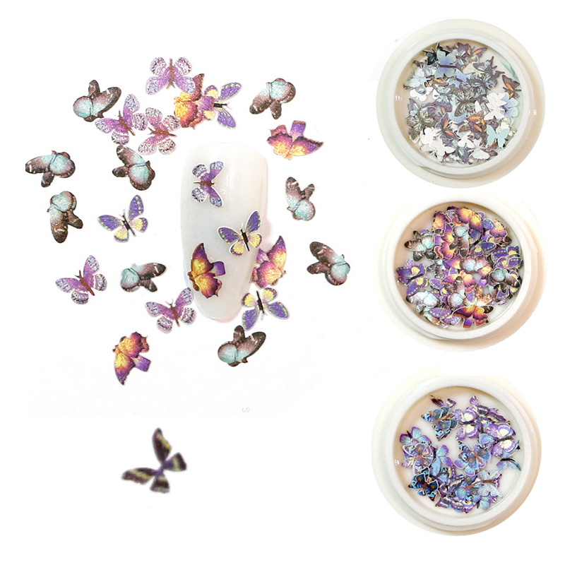 

New 1 Box Butterfly Sequins 3D Nail Art Decorations Emulational Design Japanese Style Decor for Nail Art Accessories
