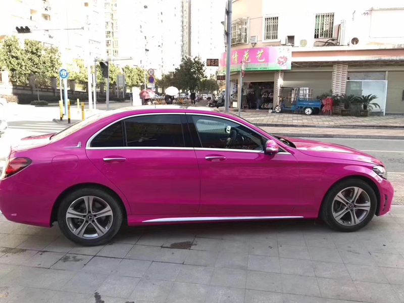 

Super Gloss Rose Red Vinyl Wrap Film Adhesive Decal Sticker Wrapping DIY Vehicle Glossy Wrapping Foil Roll Air Release Channels