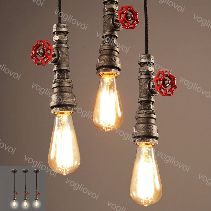 

Pendant Lamps Industrial 110V 220V Vintage Water Pipe Edison Bulb Loft Retro Bar Ceiling Fixture Luminarias DHL