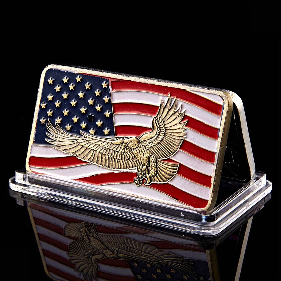 Metal Craft Ohio Standing With Honor Dignity Respest Patriot Guard American Eagle Flag 1oz Gold Plated Commemorative Coin-image-522965756