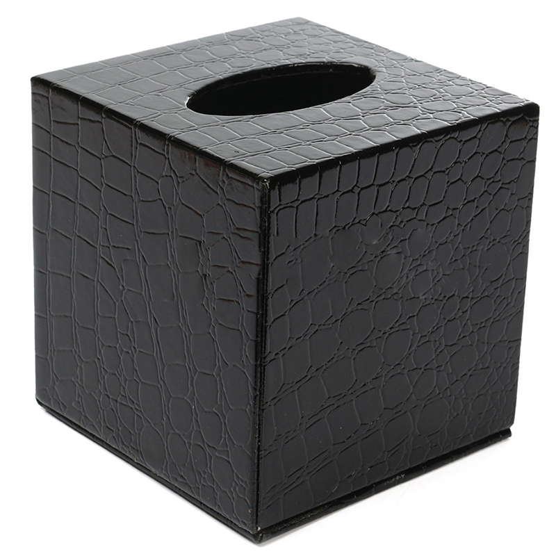 Durable Home Car Rectangle PU Leather Tissue Box Paper Holder Case Cover Napkin 5color,White