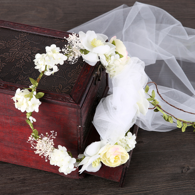 flower headband with veil