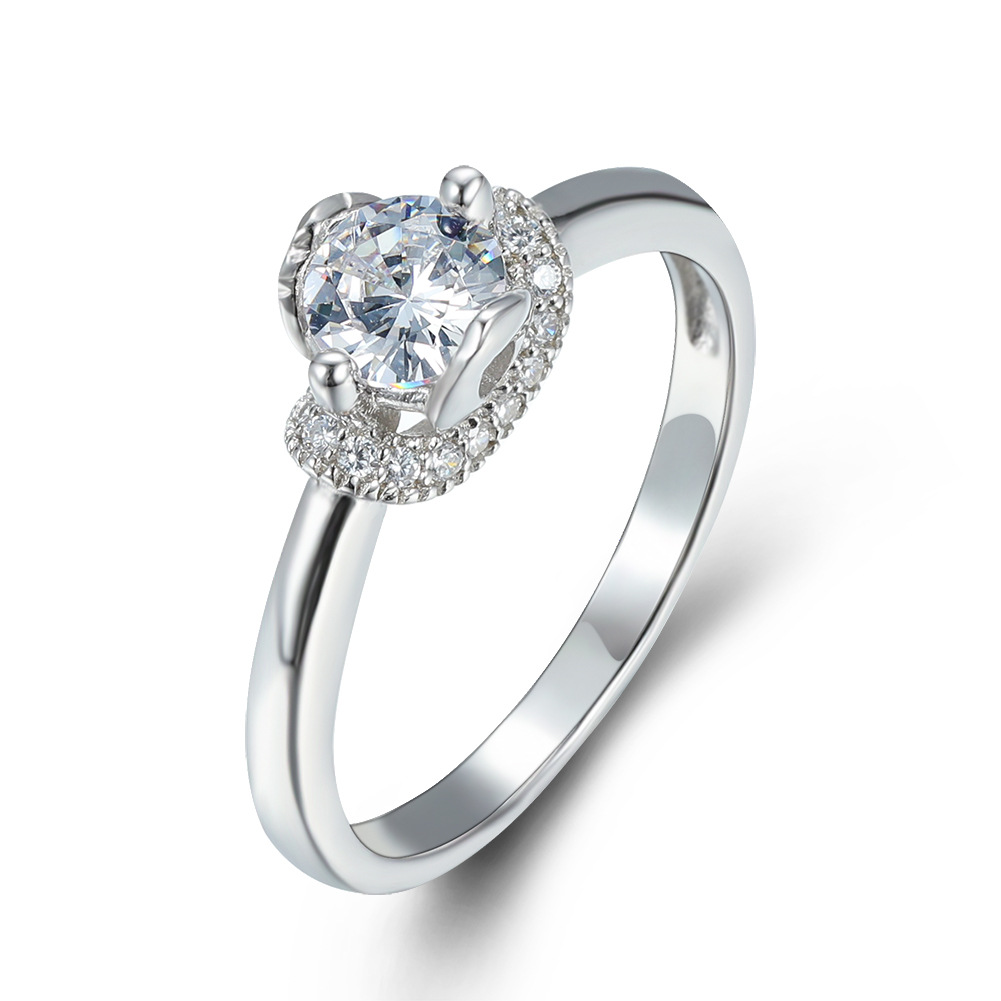

Luckyshine Latest Women 925 Sterling Silver Weddings Engagement Ring Fashion Design White Rhinestone Men Rings