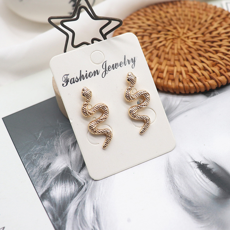 

Stud Fashion Snake Gold Silver Color Earrings For Women Girls Alloy Cute Animal Female Simple Punk Jewelry