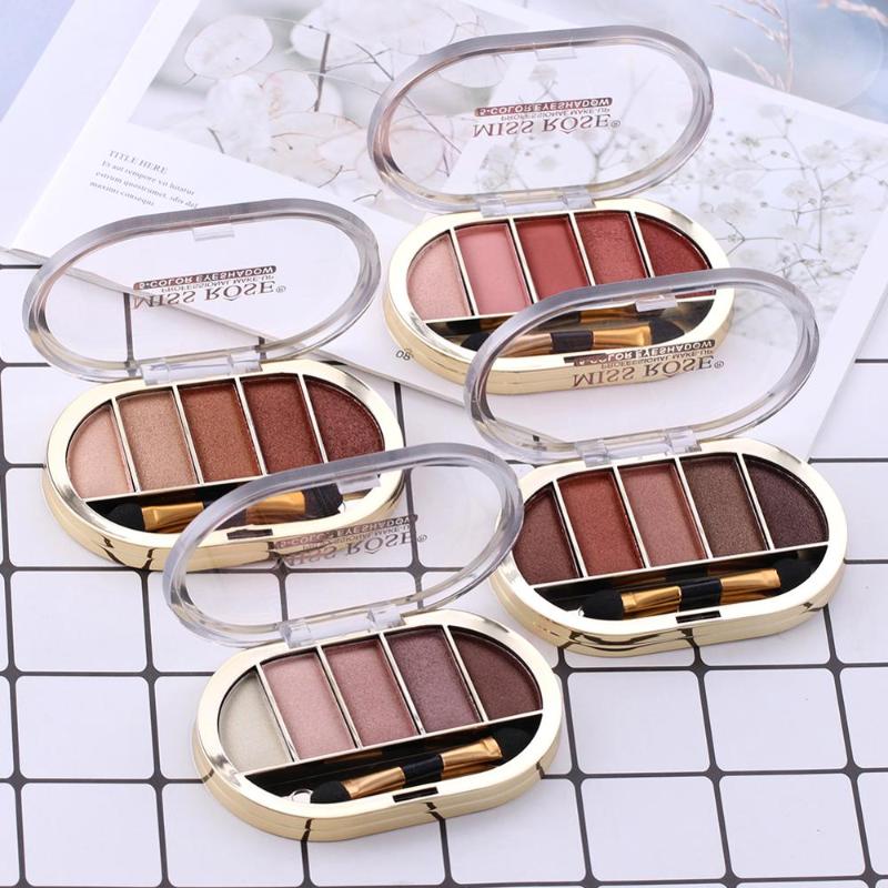 

5 Colors Eyeshadow Makeup Palette Highly Pigmented Shimmer Eye Shadow Palette Portable Long Lasting Waterproof Makeup Cosmetics, 02