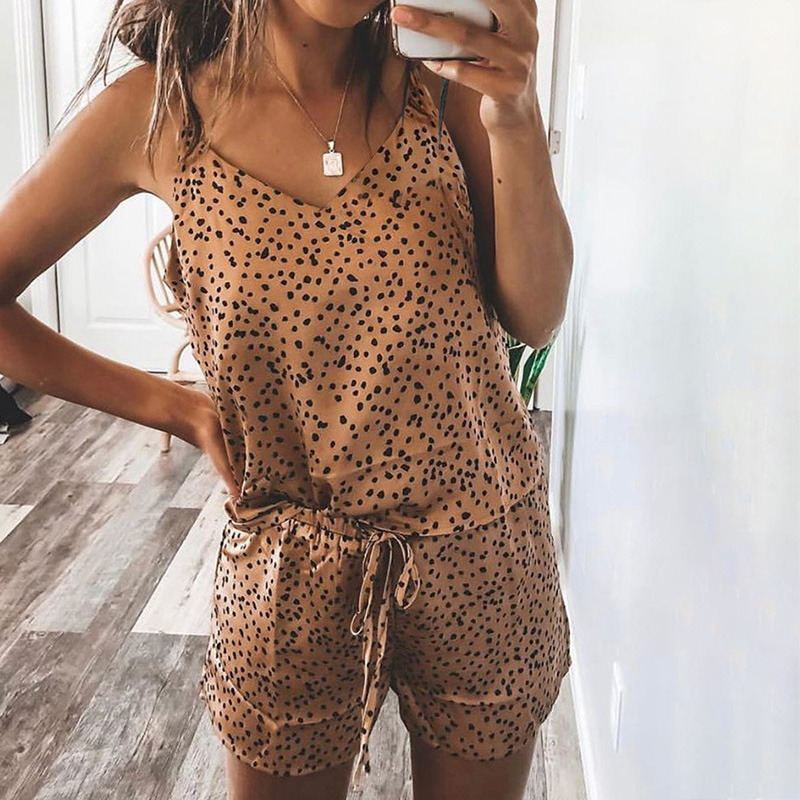 

Summer Sleepwear Women Lingerie Pajamas Cami and Shorts Set Nightwear Suit FS99