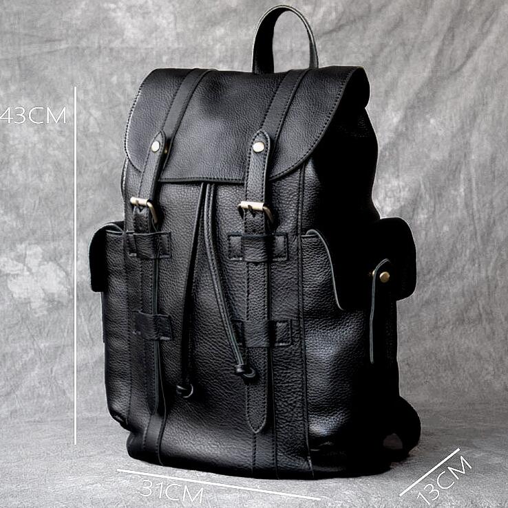 

School Backpacks Classic Fashion Bag Women Men Leather Backpack Duffel Bags Unisex Purses Tote, Sp black
