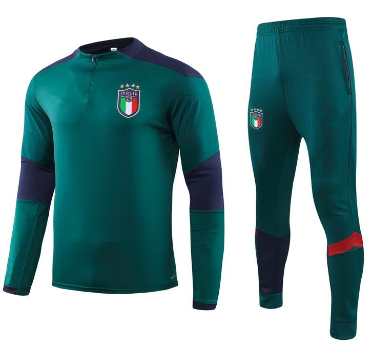 

Thailand Italy National Team Soccer green suits 2019 VERRATTI MARCHISIO Full Zipper Long Sleeve Tracksuits Kits Chandal Soccer Jerseys