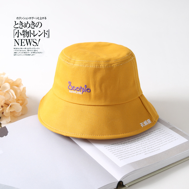 

Letter Embroideried Bucket Hat Women Fisherman Hats Bone Summer Street Hip Hop Men Casual Cotton Panama Cap Sun Beach Bucket, Gemini