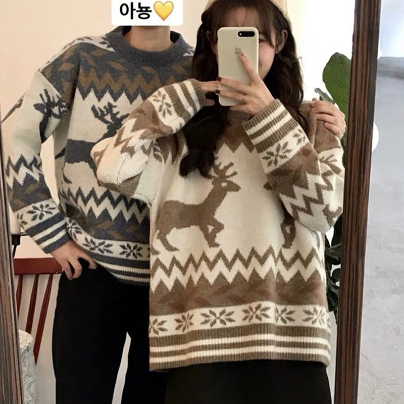 

Sweethearts Sale Full Outfit Christmas Sweater Female Autumn/winter 2019 New Han Edition Sets More Relaxed Joker Knitting Coat, See chart