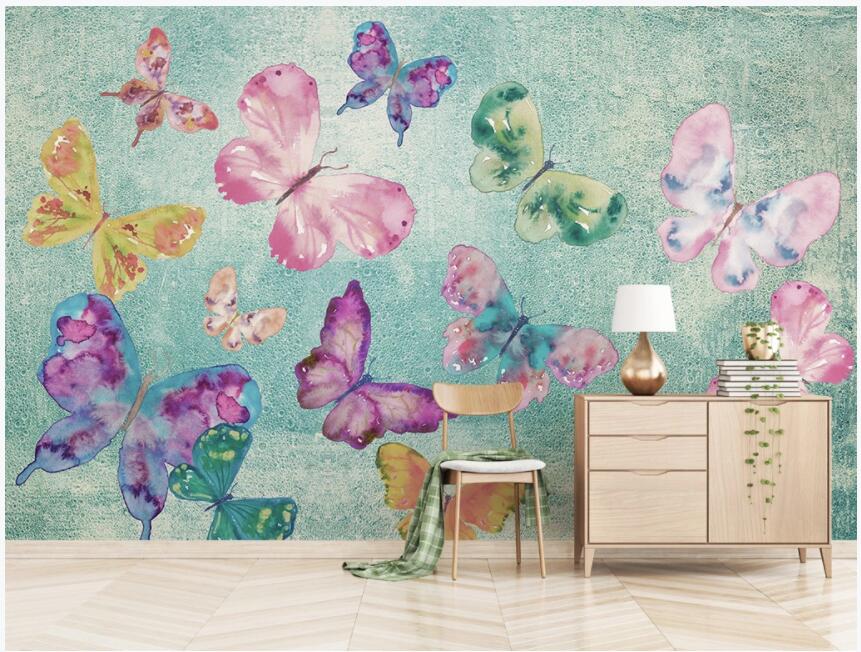 

custom photo mural on the wall 3d wallpaper Nostalgic butterfly flying tv background home decor living room wallpaper for walls 3 d, Non-woven wallpaper
