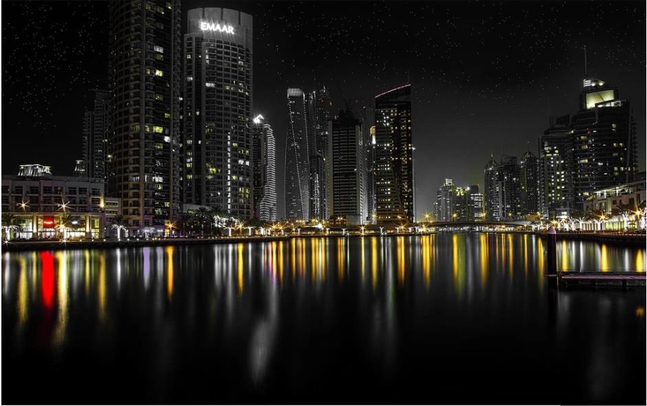 

photo wallpaper for walls City night view 3d landscape background wall, Black