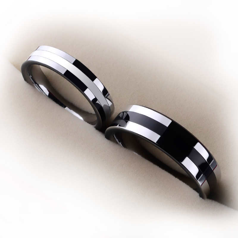 

New Arrival Black And White Lovers Ring,tungsten Ring,weeding Ring For Men And Women J190715