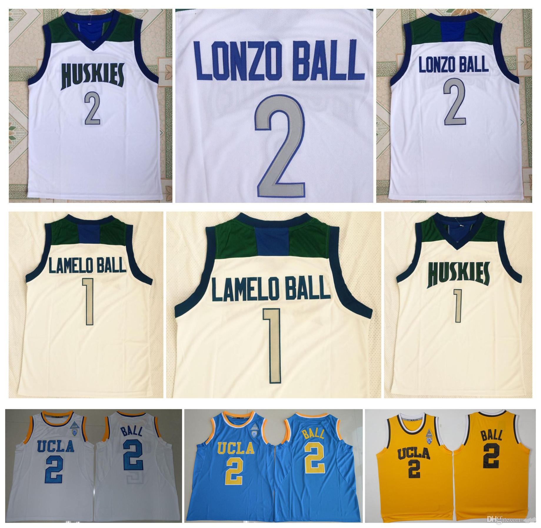 

1 Lamelo Ball Lonzo Ball Chino Hills Huskies High School Basketball Jerseys Cheap UCLA Bruins Lonzo Ball 2 Stitched College Shirts, Colour 1