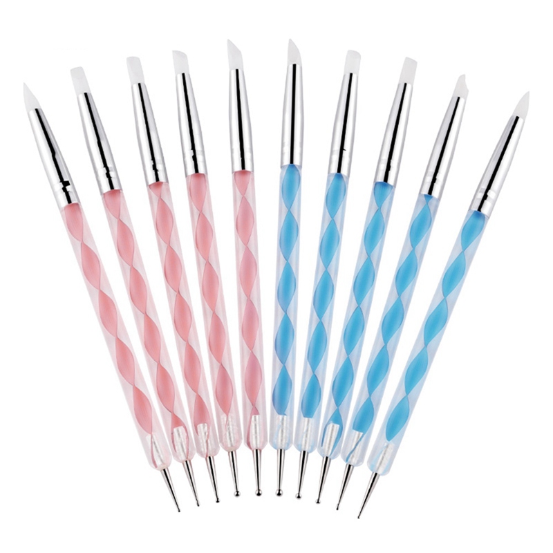 

5 Pieces/set 3D Uv Gel Art Nails Point Pen Rhinestone Points Nails Dotting Tools Needles Manicure Nail Polish Brush Pen