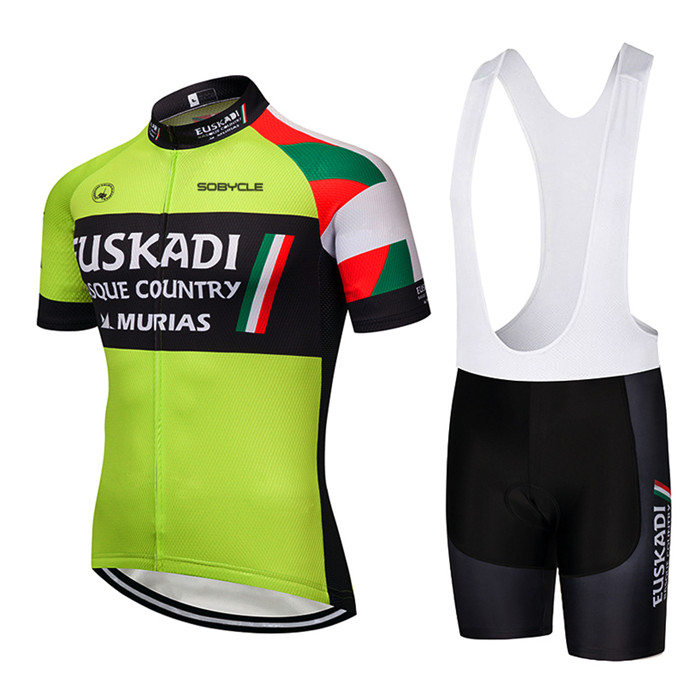 

2020 Summer New EUSKADI Cycling Jersey Short Sleeve Set Maillot Ropa Ciclismo Uniformes Quick-dry Bike Clothing MTB Cycle Clothes, Black;red