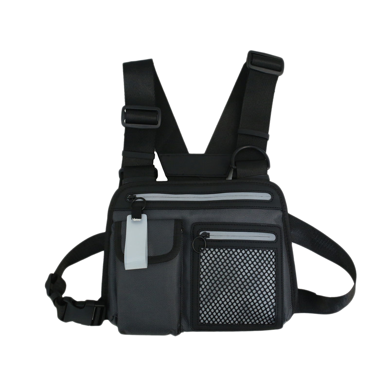 

Hip-Hop Men Chest Rig Bag Man Reflective Functional Vest Pack Male Streetwear Abdomon Pack Strap Waist Bags, Sky blue