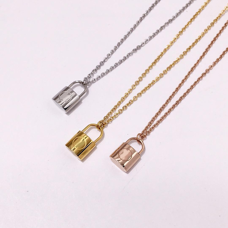 

New 316L titanium steel jewelry necklace necklace 18K gold rose silver necklace for men and women couple gift