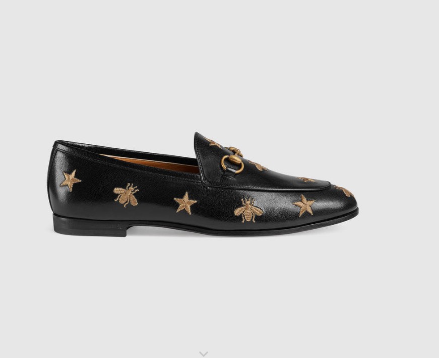 

wholesale Jordaan leather shoes cowhide horsebit shoes woman Embroidery stars Flat-soled loafers laday lethal, White +embroidery