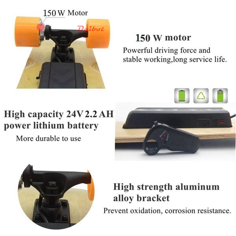 Daibot Child Electric Scooter Four Wheel Electric Scooters 120W Single Motor Portable Wireless Remote Mini Electric Skateboard (13)